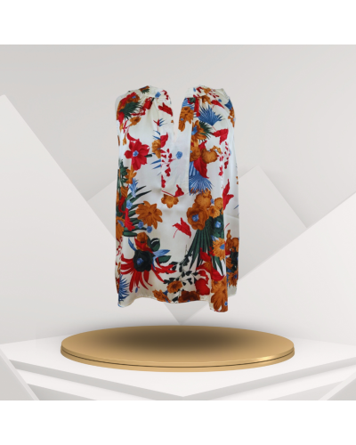 Top Marella à motifs floral avec col séraphin sans manches